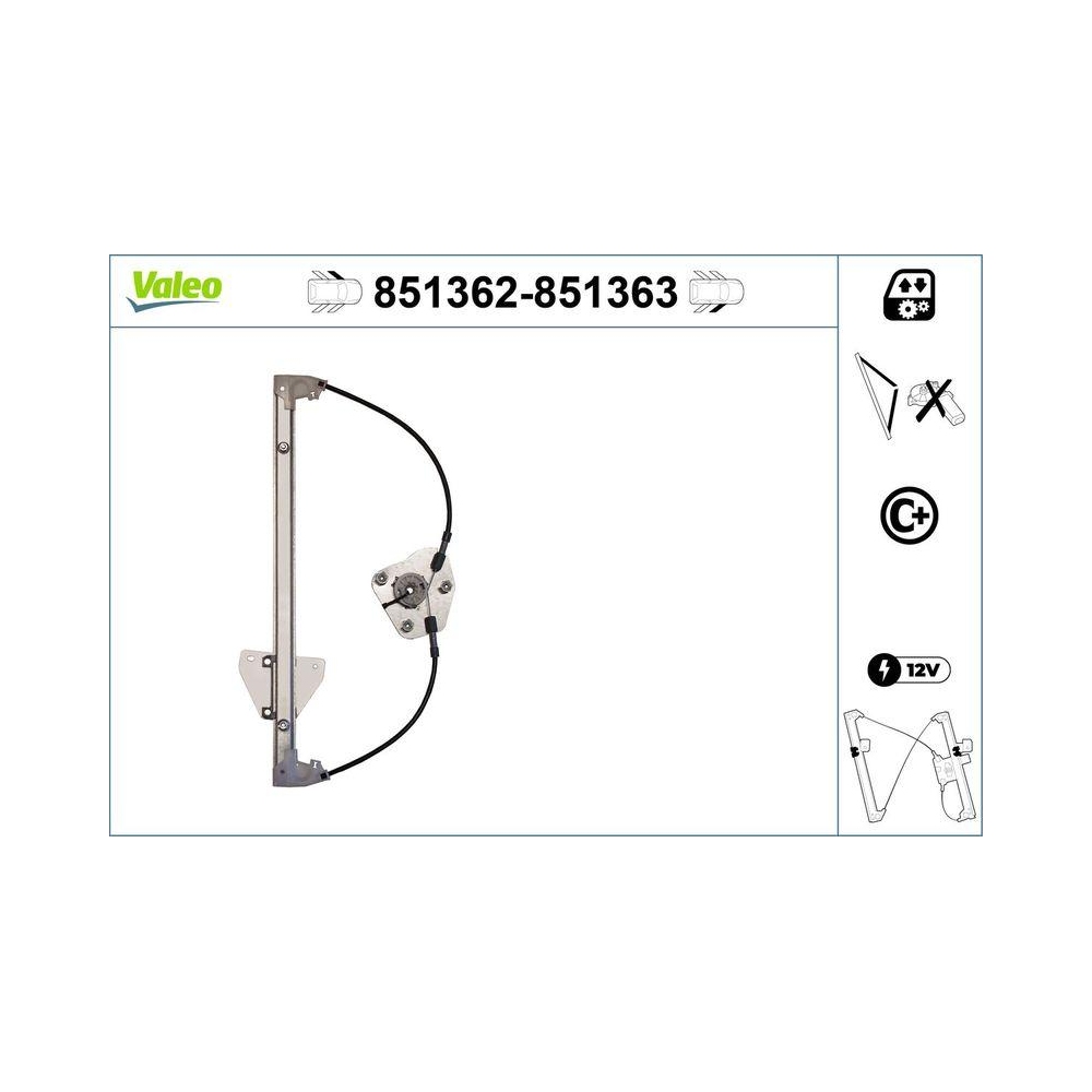 Fensterheber VALEO 851362 für MAZDA, vorne links