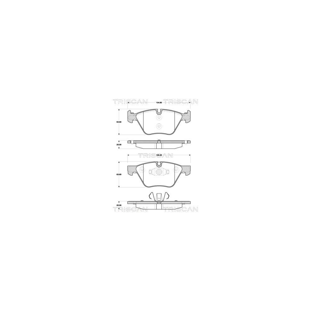 Bremsbelagsatz, Scheibenbremse TRISCAN 8110 11029 f&uuml;r BMW JAGUAR, Vorderachse