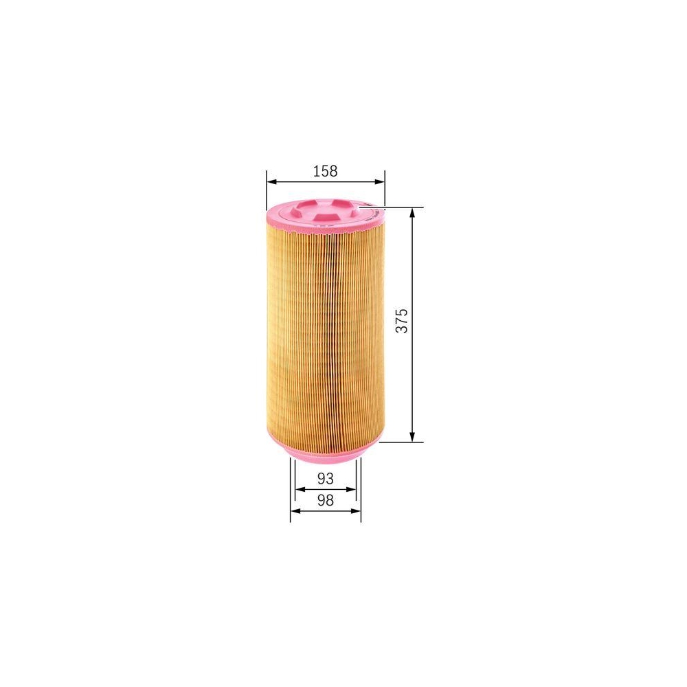 Luftfilter BOSCH F 026 400 252 f&uuml;r AEBI KHD MERCEDES-BENZ NISSAN RENAULT VOLVO