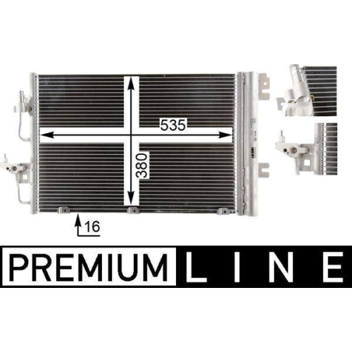 MAHLE AC 377 000P Kondensator, Klimaanlage BEHR *** PREMIUM LINE *** f&uuml;r OPEL