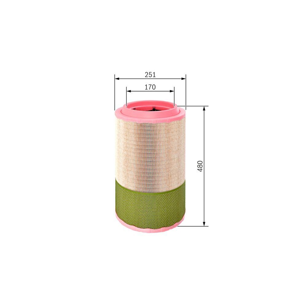 Luftfilter BOSCH F 026 400 257 für IVECO KHD MAN VOLVO NEOPLAN LIEBHERR PERKINS
