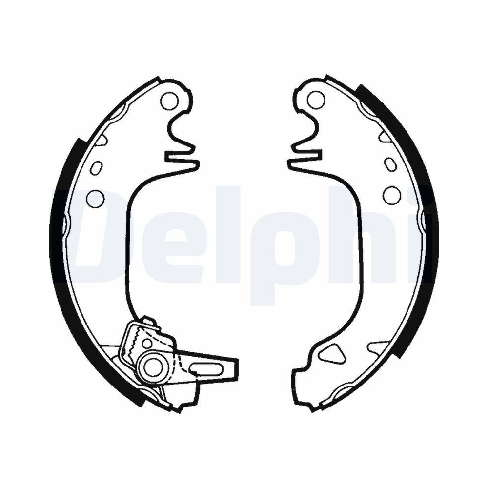 Bremsbackensatz DELPHI LS1382 für PEUGEOT RENAULT, Hinterachse