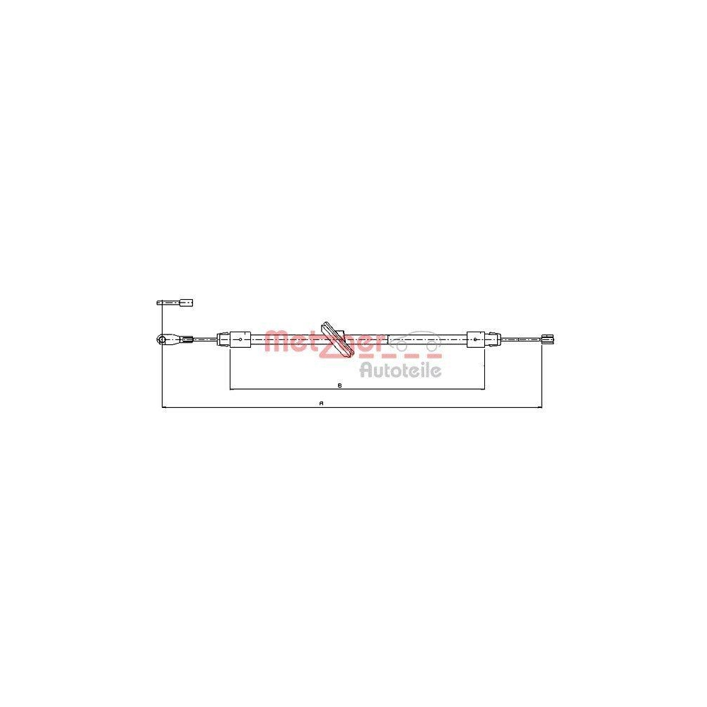 Seilzug, Feststellbremse METZGER 10.9511 f&uuml;r MERCEDES-BENZ, vorne