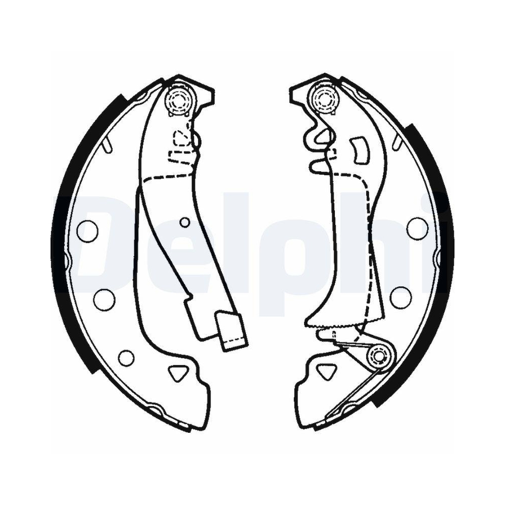 DELPHI LS1395 Bremsbackensatz f&uuml;r FIAT PEUGEOT TALBOT, Hinterachse