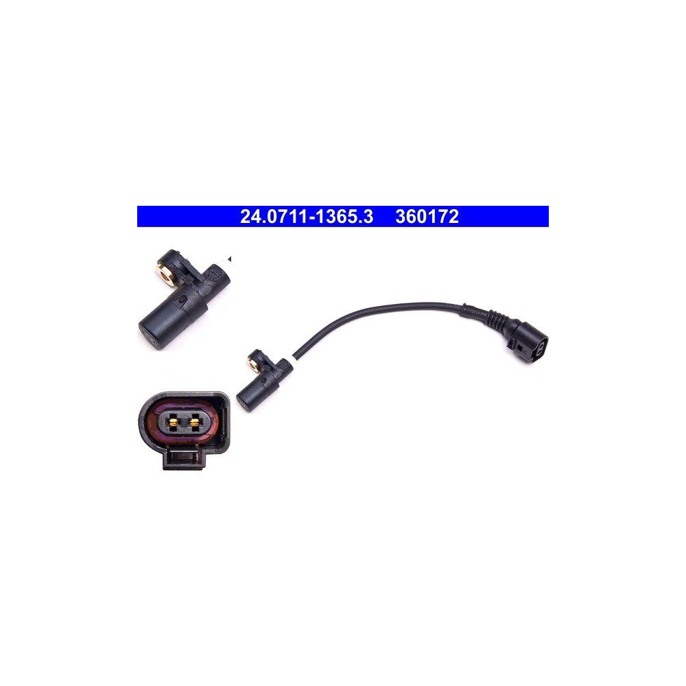 Sensor, Raddrehzahl ATE 24.0711-1365.3 f&uuml;r SKODA VAG, Hinterachse