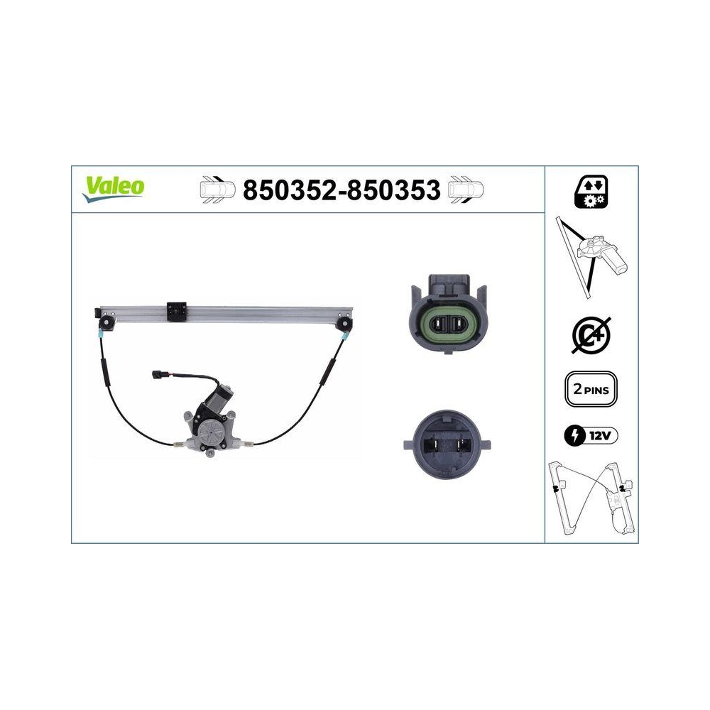 Fensterheber VALEO 850352 f&uuml;r RENAULT, vorne links
