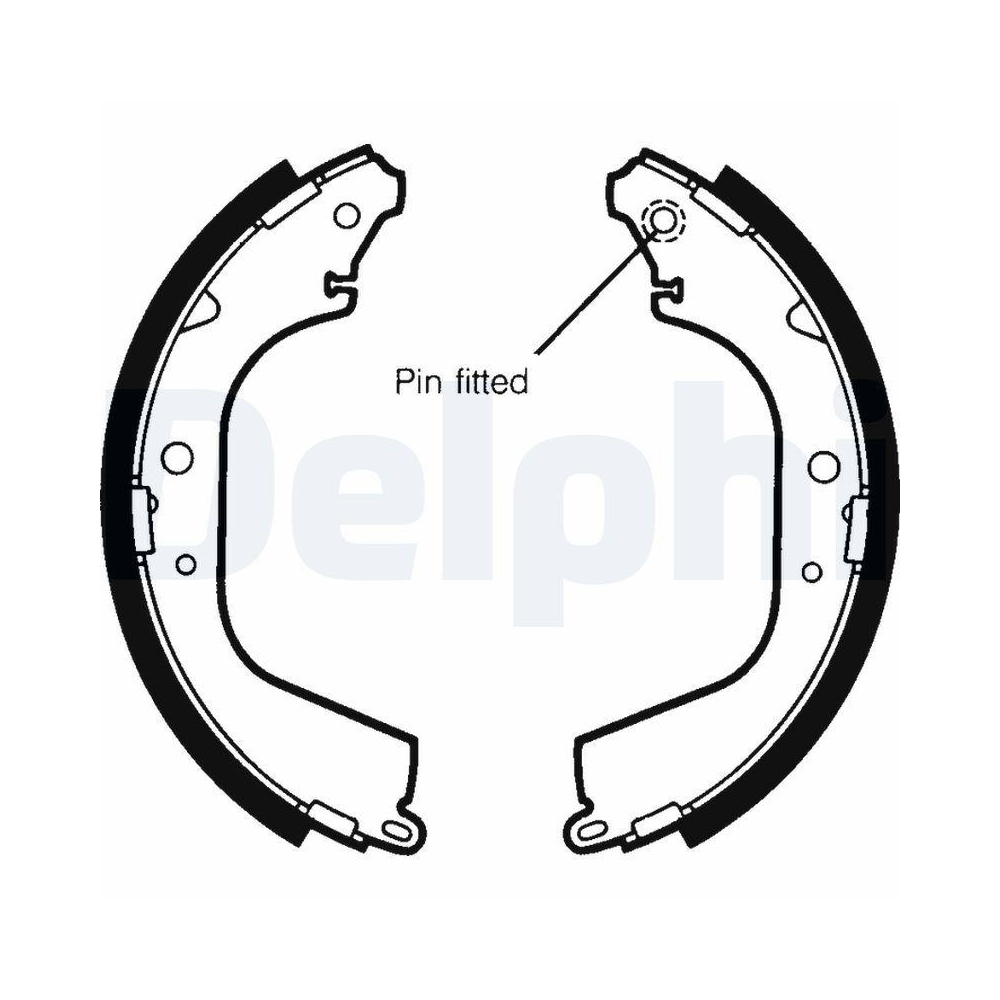 DELPHI LS1408 Bremsbackensatz für TOYOTA, Hinterachse