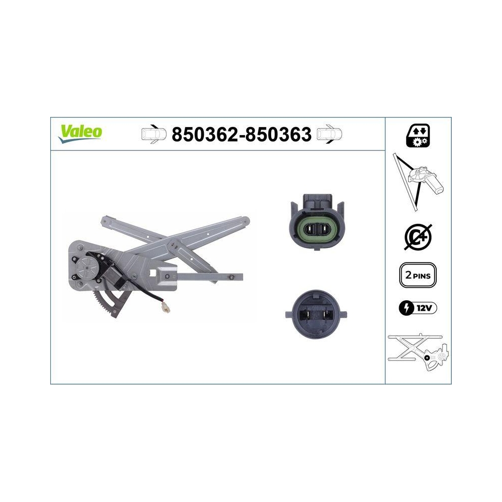 Fensterheber VALEO 850362 für RENAULT, vorne links
