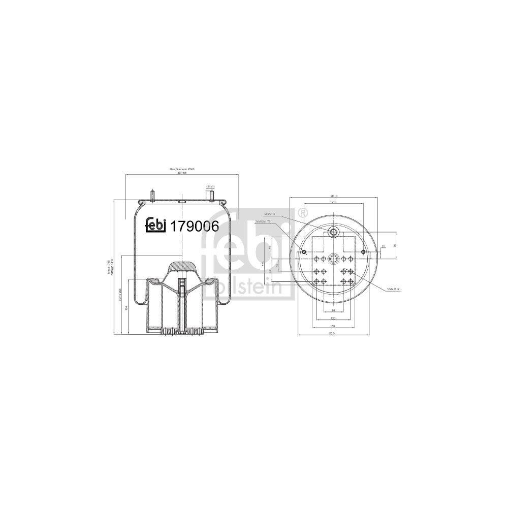 Federbalg, Luftfederung FEBI BILSTEIN 179006 für BPW KRONE
