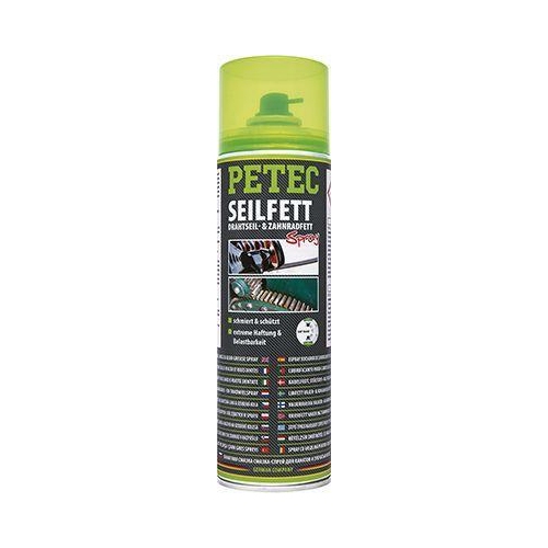PETEC 5x 71650 Seilfett Drahtseil Zahnradfett 500 ml Spray Schmiermittel