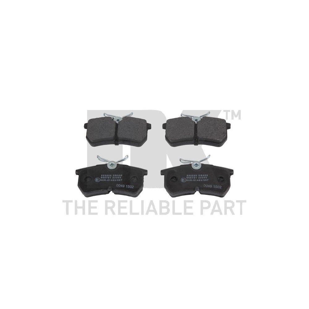 Bremsbelagsatz, Scheibenbremse NK 222550 f&uuml;r FORD, Hinterachse