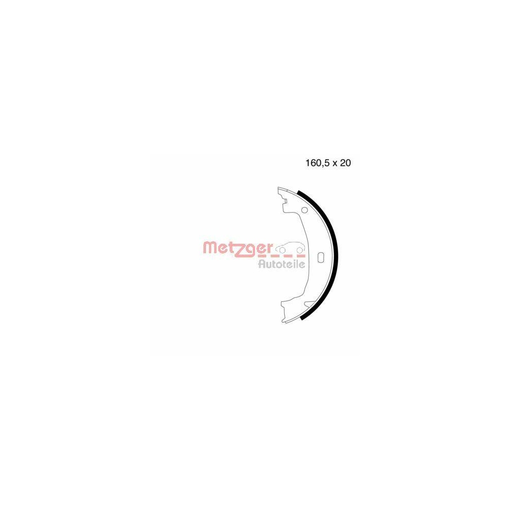 Bremsbackensatz, Feststellbremse METZGER MG 780 f&uuml;r BMW, Hinterachse links