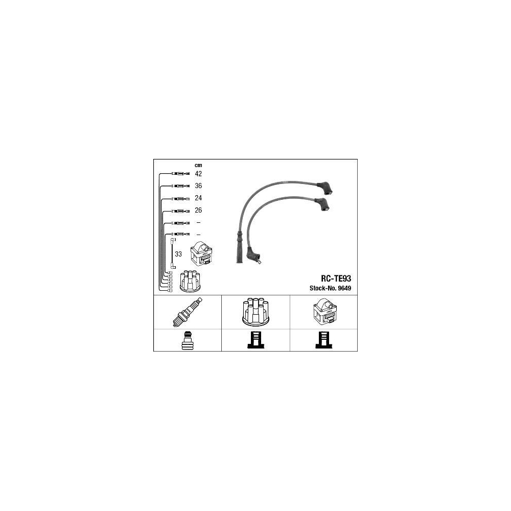 Z&uuml;ndleitungssatz NGK 9649 f&uuml;r TOYOTA LEXUS, f&uuml;r Fahrzeuge mit Z&uuml;ndverteiler