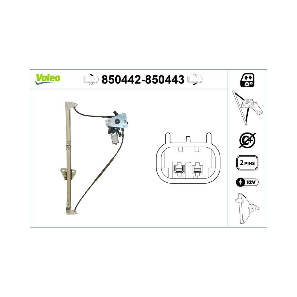 Fensterheber VALEO 850442 f&uuml;r VW, vorne links