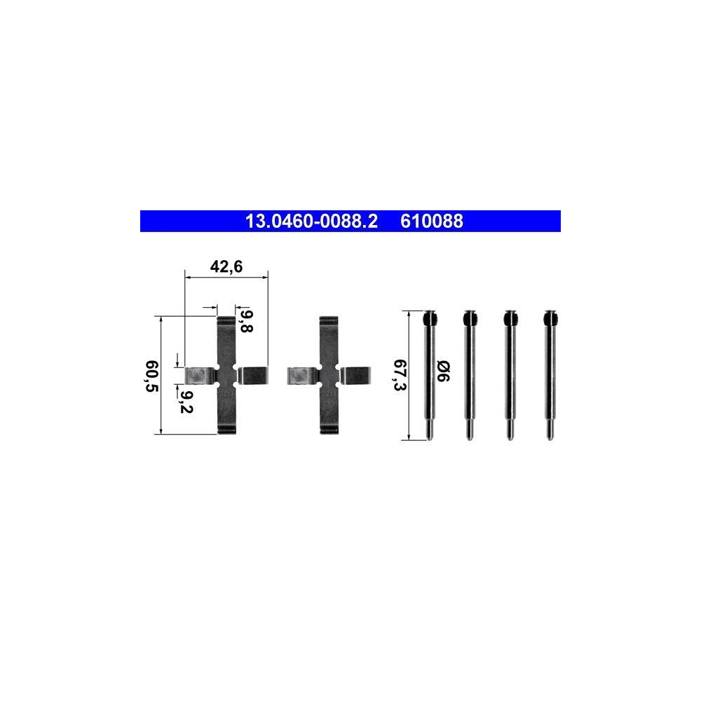 Zubeh&ouml;rsatz, Scheibenbremsbelag ATE 13.0460-0088.2 f&uuml;r VOLVO, Hinterachse