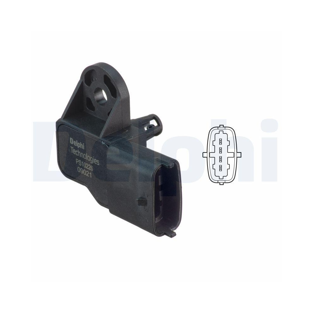 DELPHI PS10226 Sensor, Saugrohrdruck f&uuml;r FIAT LANCIA JEEP, Mitte, links, oben