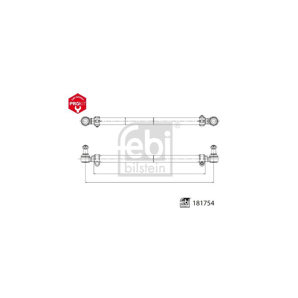 FEBI BILSTEIN Spurstange 181754 ProKit f&uuml;r DAF, Vorderachse links