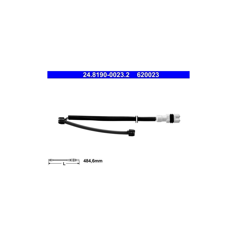 Warnkontakt, Bremsbelagverschlei&szlig; ATE 24.8190-0023.2 f&uuml;r PORSCHE, Hinterachse