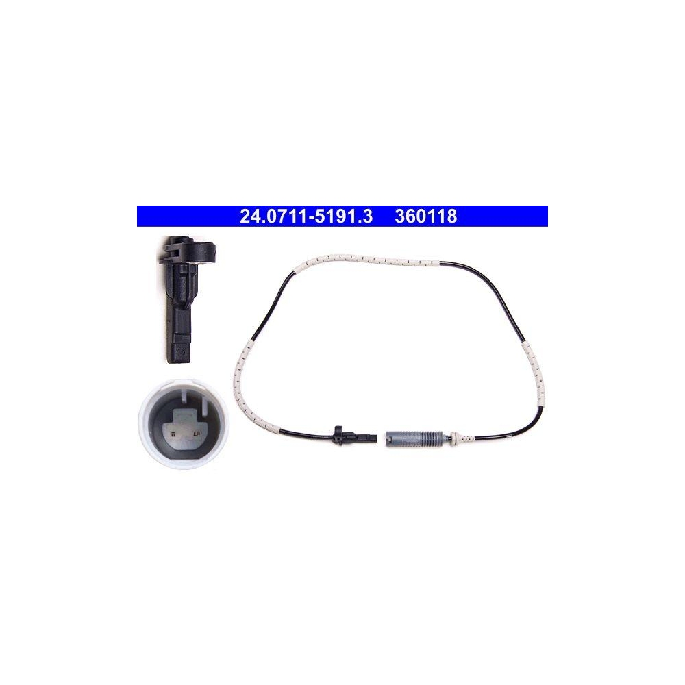 Sensor, Raddrehzahl ATE 24.0711-5191.3 f&uuml;r BMW, Hinterachse