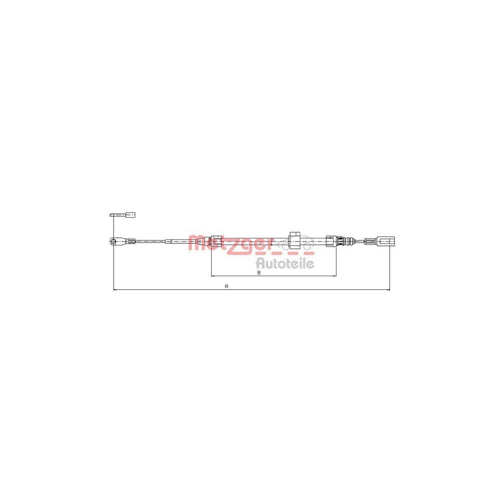 Seilzug, Feststellbremse METZGER 10.9881 GREENPARTS f&uuml;r MERCEDES-BENZ VAG, vorne