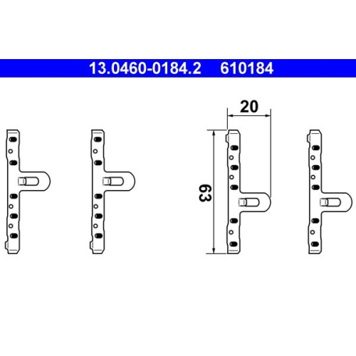 Zubeh&ouml;rsatz, Scheibenbremsbelag ATE 13.0460-0184.2 f&uuml;r VAG, Vorderachse