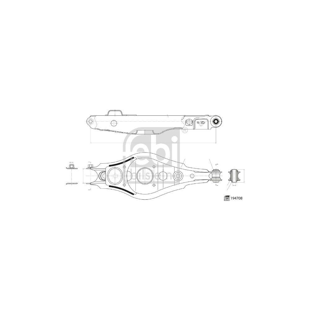 FEBI BILSTEIN Lenker, Radaufh&auml;ngung 194708 f&uuml;r TOYOTA, Hinterachse links, hinten