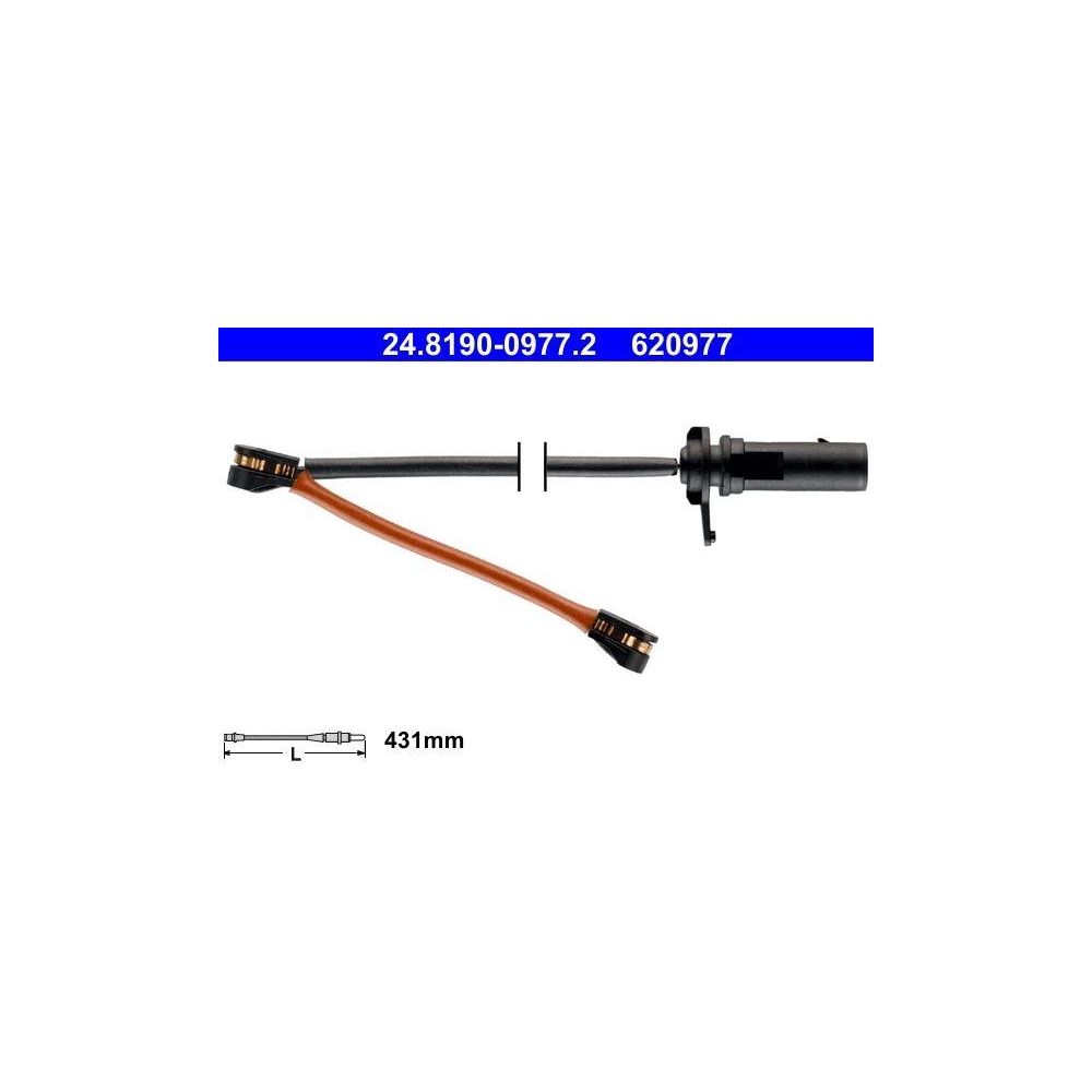 Warnkontakt, Bremsbelagverschlei&szlig; ATE 24.8190-0977.2 f&uuml;r VAG, Vorderachse