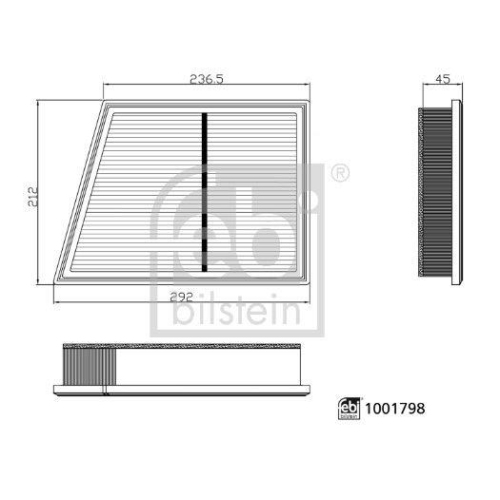 FEBI BILSTEIN 1001798 Luftfilter f&uuml;r BMW MINI