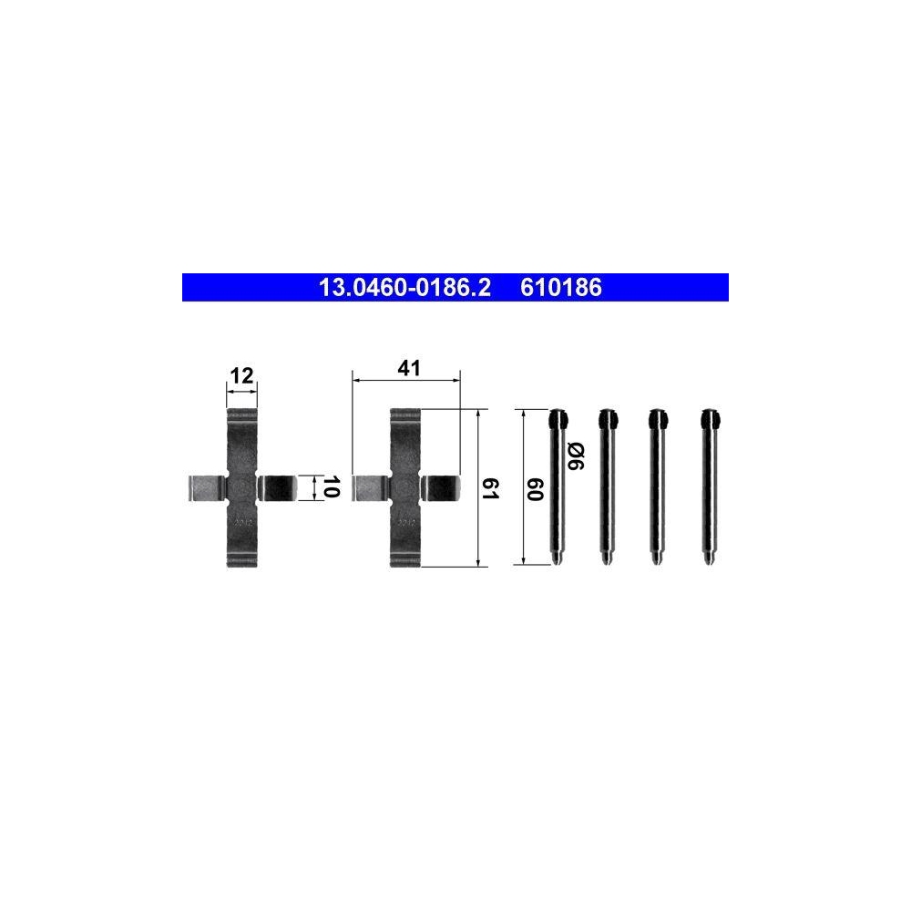 Zubeh&ouml;rsatz, Scheibenbremsbelag ATE 13.0460-0186.2 f&uuml;r MERCEDES-BENZ