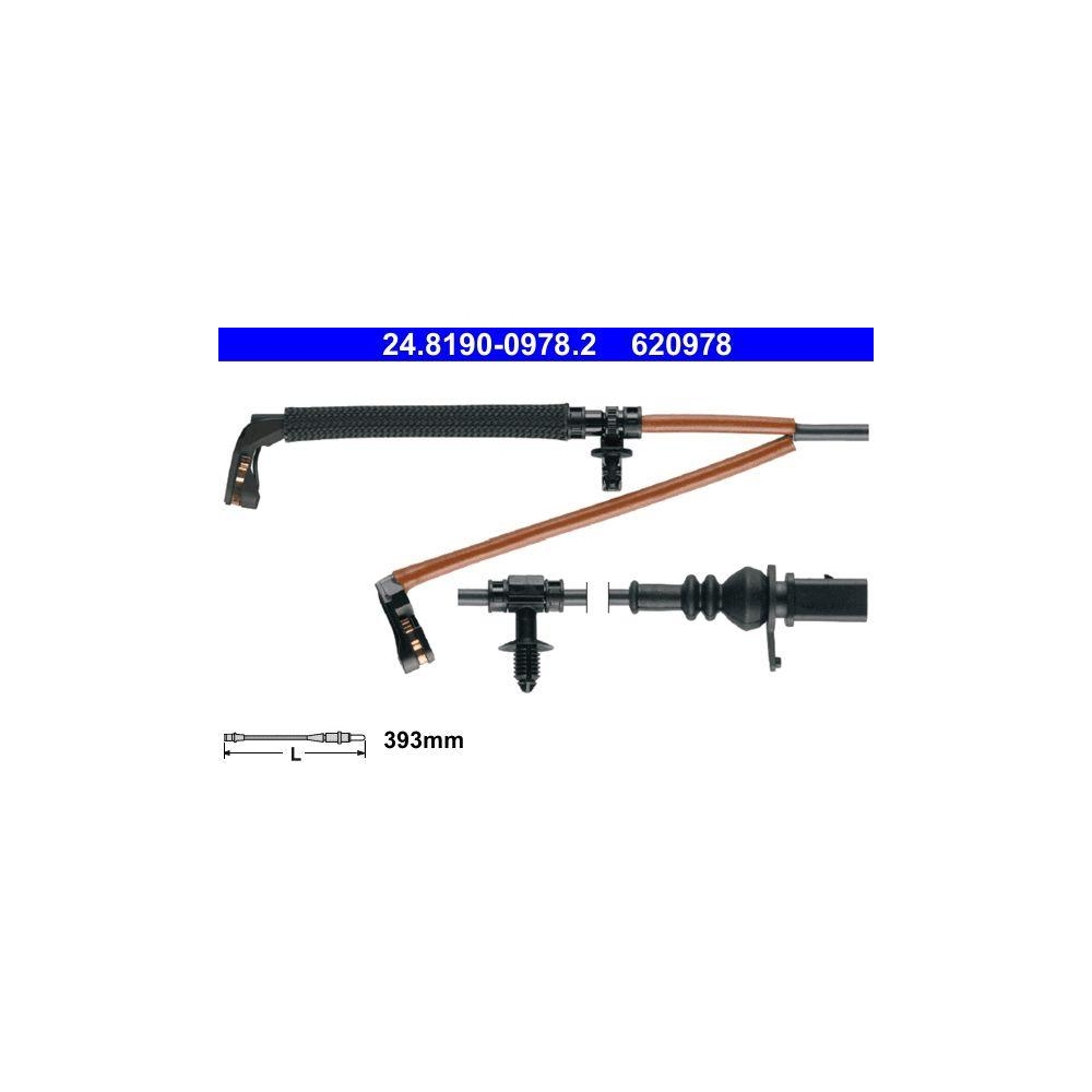 Warnkontakt, Bremsbelagverschlei&szlig; ATE 24.8190-0978.2 f&uuml;r VAG, Hinterachse