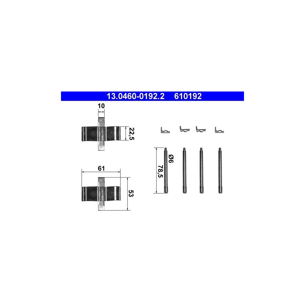 Zubeh&ouml;rsatz, Scheibenbremsbelag ATE 13.0460-0192.2 f&uuml;r PORSCHE, Hinterachse