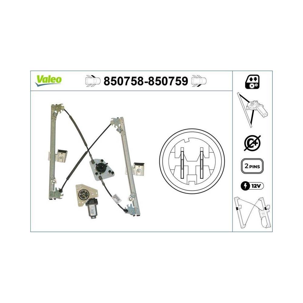 Fensterheber VALEO 850758 für KIA, vorne links