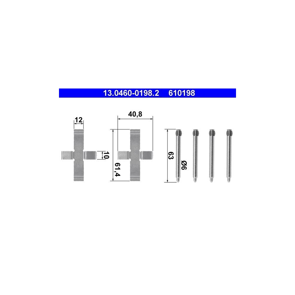 Zubeh&ouml;rsatz, Scheibenbremsbelag ATE 13.0460-0198.2 f&uuml;r, Hinterachse