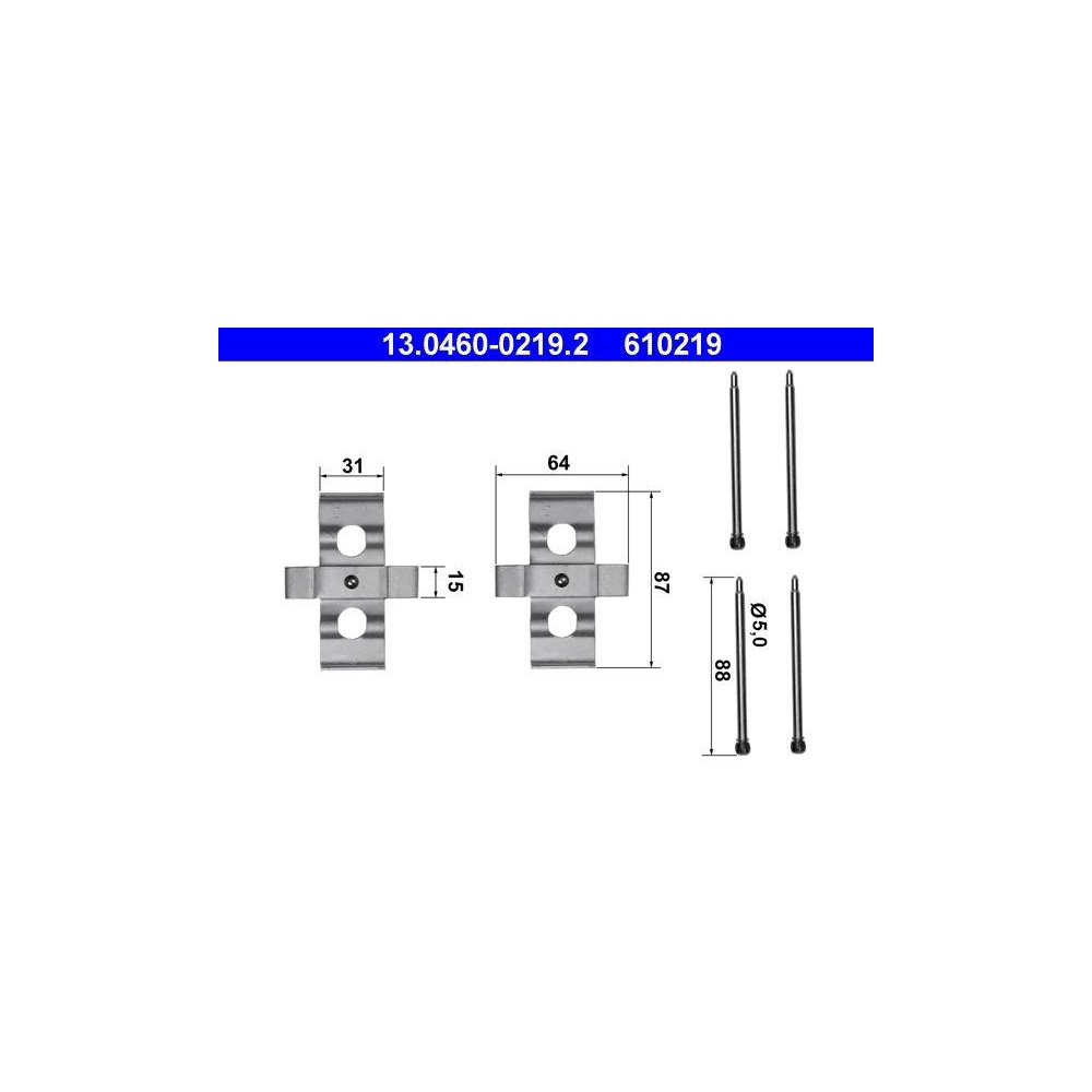 Zubeh&ouml;rsatz, Scheibenbremsbelag ATE 13.0460-0219.2 f&uuml;r, Vorderachse