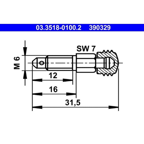 Entlüfterschraube/-ventil ATE 03.3518-0100.2 für ALFA ROMEO BMW BUESSING FORD