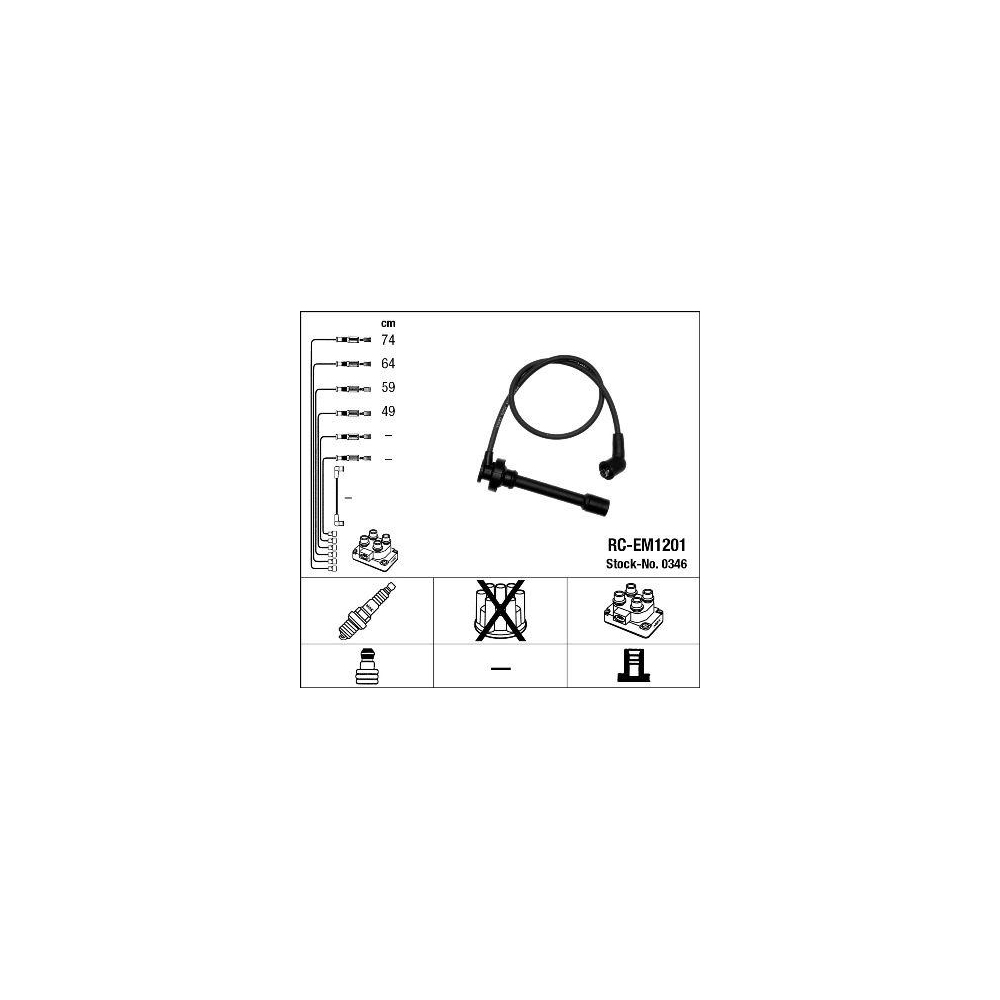 Z&uuml;ndleitungssatz NGK 0346 f&uuml;r MITSUBISHI