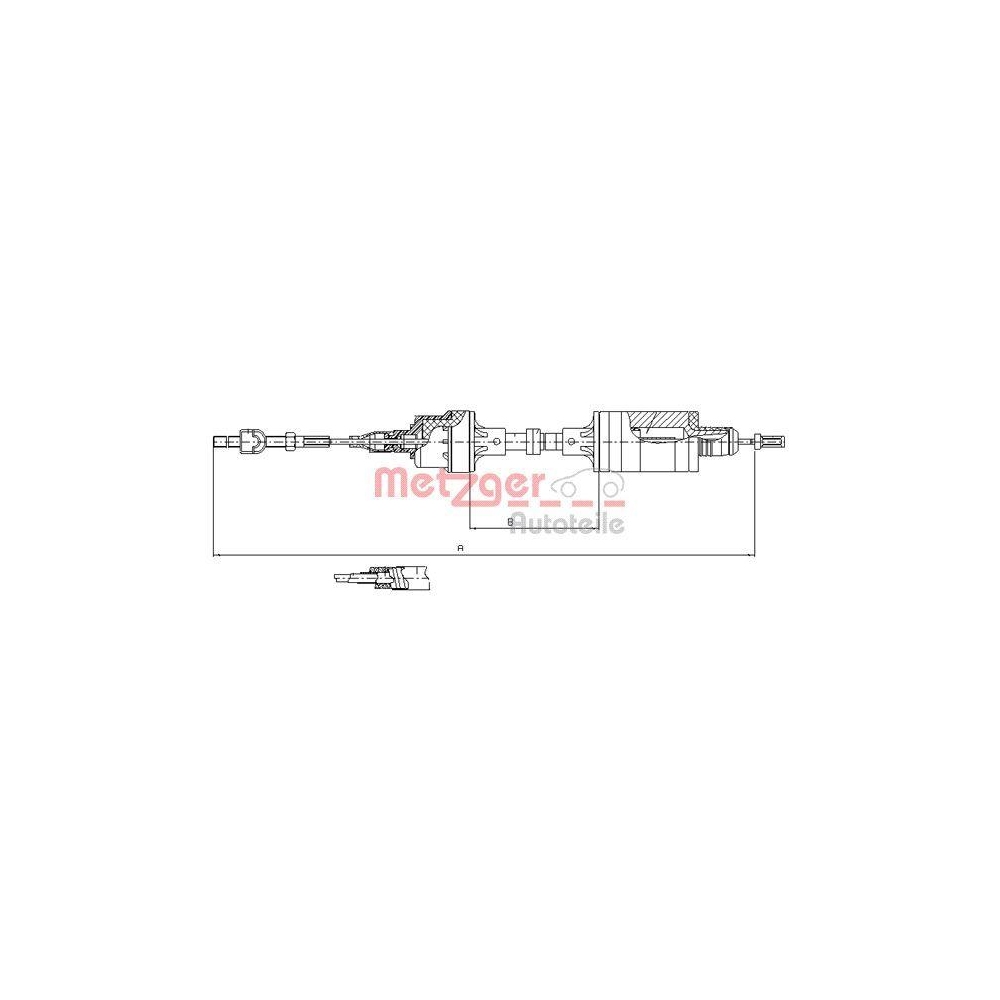 Seilzug, Kupplungsbet&auml;tigung METZGER 11.2553 f&uuml;r OPEL