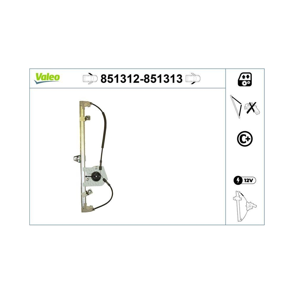 Fensterheber VALEO 851312 für FIAT OPEL VAUXHALL, vorne links