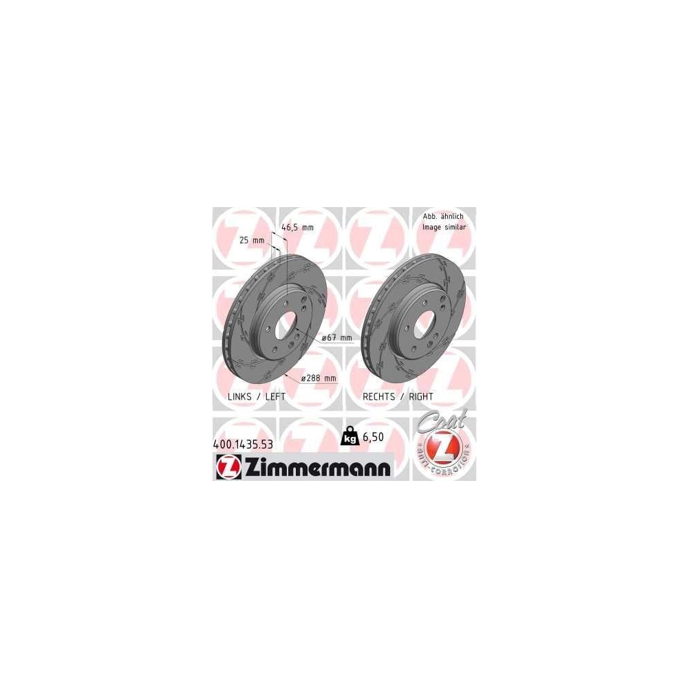 Bremsscheibe ZIMMERMANN 400.1435.53 BLACK Z f&uuml;r MERCEDES-BENZ, Vorderachse