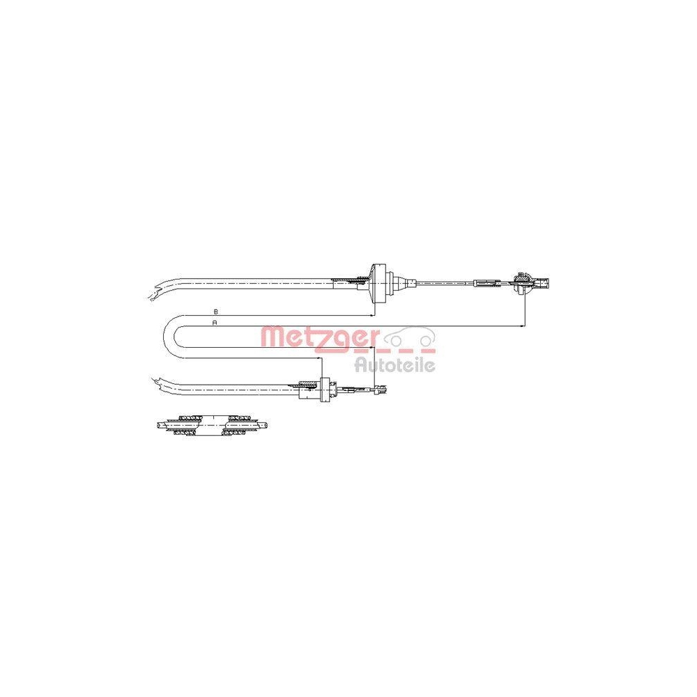Seilzug, Kupplungsbet&auml;tigung METZGER 11.2871 f&uuml;r RENAULT