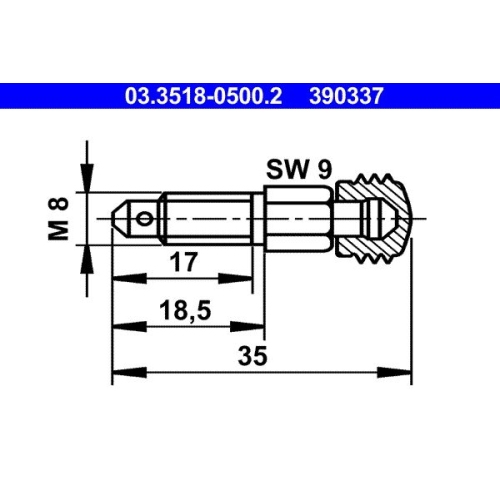 Entlüfterschraube/-ventil ATE 03.3518-0500.2 für BUESSING DAF FORD HANOMAG MAN