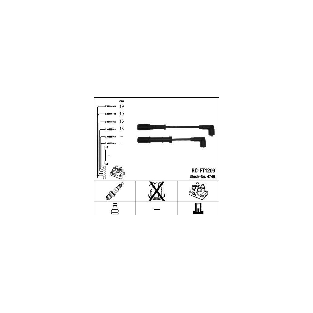 Z&uuml;ndleitungssatz NGK 4746 f&uuml;r ALFA ROMEO FIAT FORD LANCIA FERRARI MASERATI