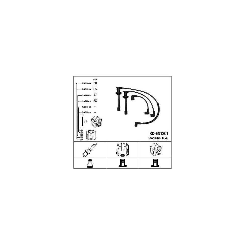 Z&uuml;ndleitungssatz NGK 0349 f&uuml;r NISSAN INFINITI, f&uuml;r Fahrzeuge mit Z&uuml;ndverteiler