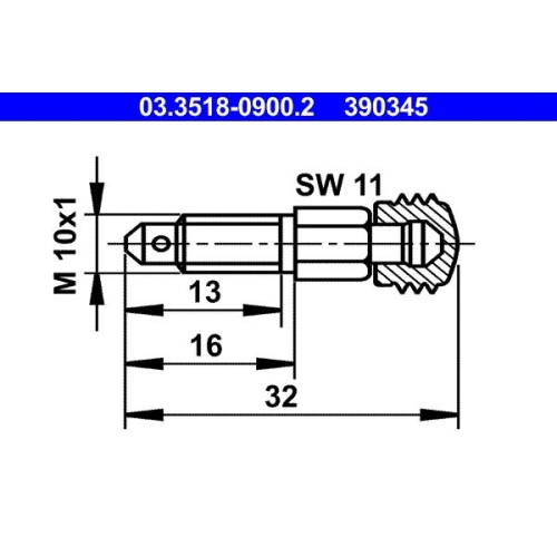 Entlüfterschraube/-ventil ATE 03.3518-0900.2 für BMW FORD MAGIRUS-DEUTZ PORSCHE