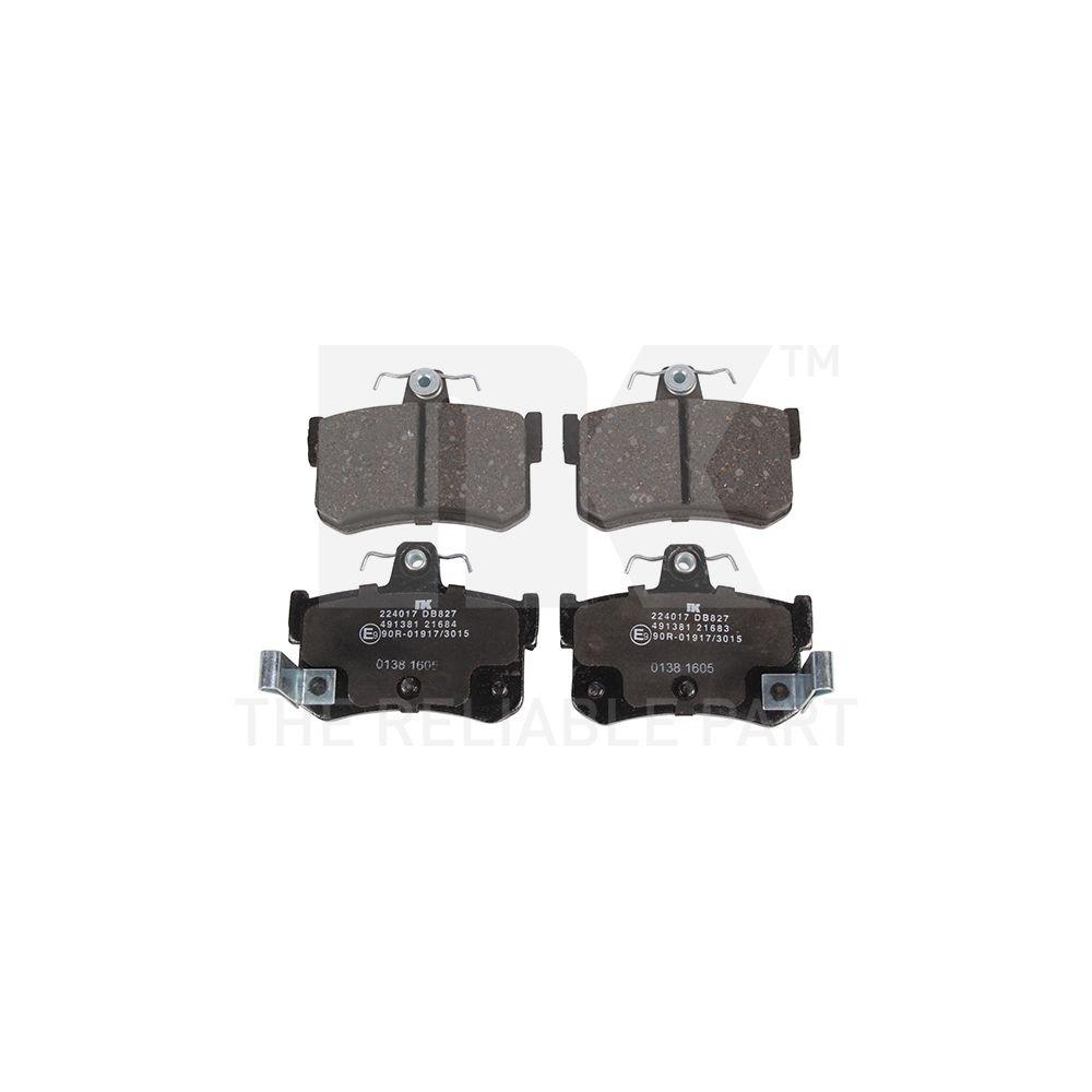 Bremsbelagsatz, Scheibenbremse NK 224017 f&uuml;r MG ROVER, Hinterachse