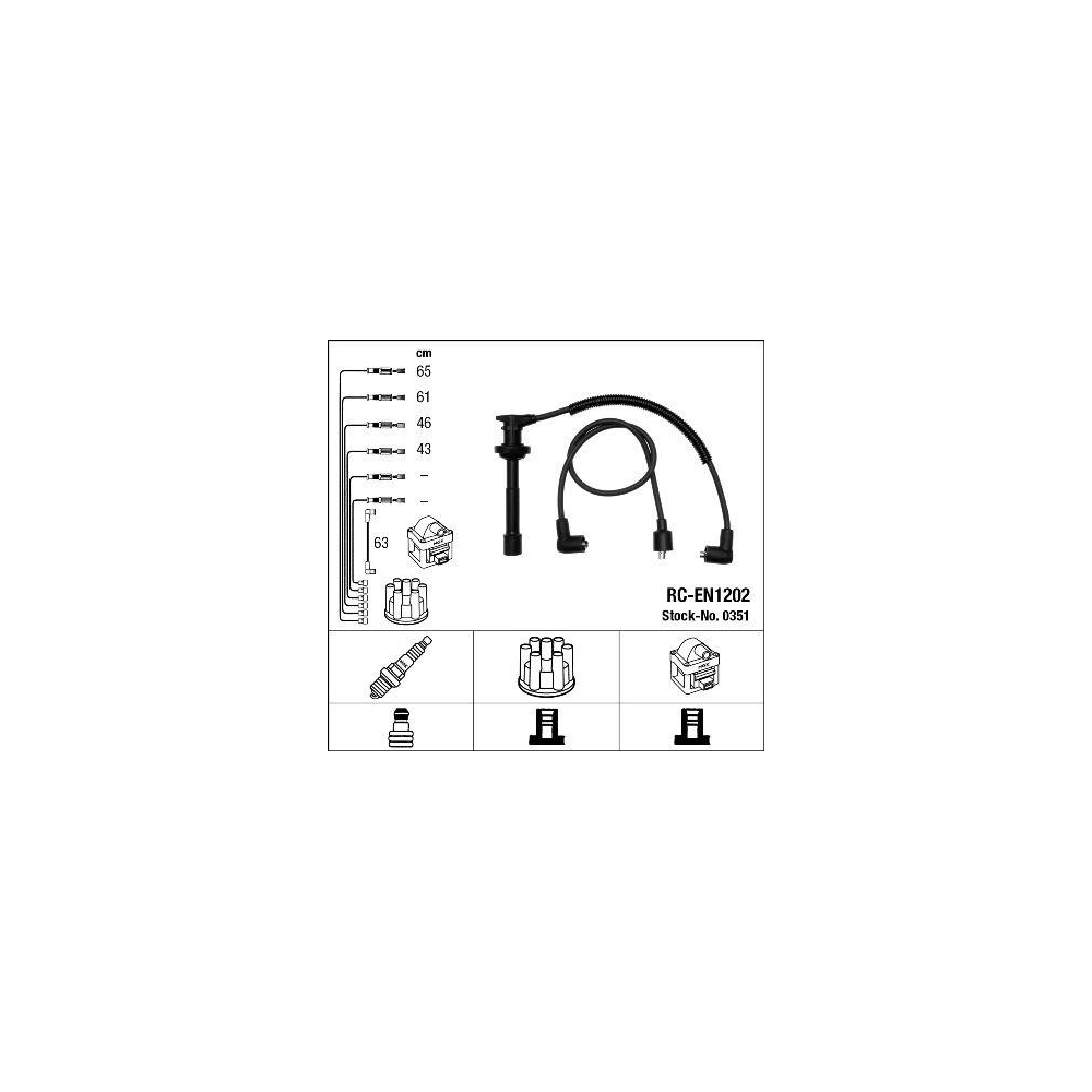 Z&uuml;ndleitungssatz NGK 0351 f&uuml;r, f&uuml;r Fahrzeuge mit Z&uuml;ndverteiler