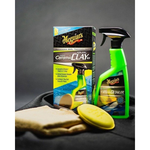 Meguiars G200200EU Hybrid Ceramic Quik Clay Kit Knetpad mit Detailer 532 ml