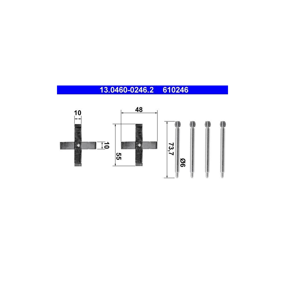 Zubehörsatz, Scheibenbremsbelag ATE 13.0460-0246.2 für OPEL VAUXHALL