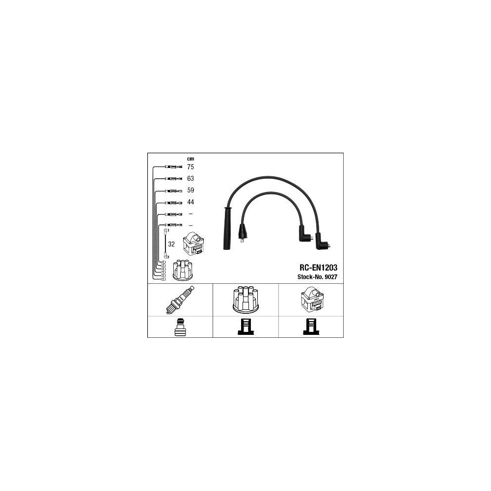 Z&uuml;ndleitungssatz NGK 9027 f&uuml;r NISSAN INFINITI, f&uuml;r Fahrzeuge mit Z&uuml;ndverteiler