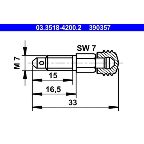Entlüfterschraube/-ventil ATE 03.3518-4200.2 für ALFA ROMEO BMW DAF FIAT FORD